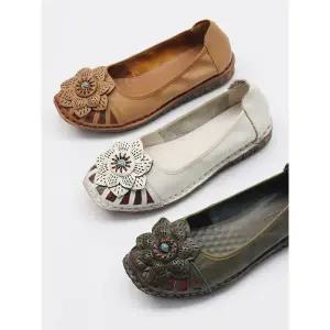 [하프클럽/]소가죽 플라워 플랫 2.5cm_25S093