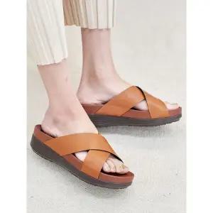 [하프클럽/]국내제작 크로스 스트랩 슬리퍼 5cm_25S196