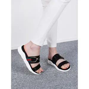 [하프클럽/]국내제작 골드체인 쿠션 슬리퍼_25S197