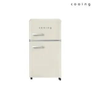 쿠잉 레트로 디자인 냉장고 80L 가정용 원룸 사무실 소형 미니 모던크림