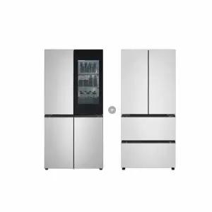 LG 디오스 오브제 냉장고 Fit  Max 노크온+디오스 오브제 김치톡톡 Fit  Max R1081SVV357 실버