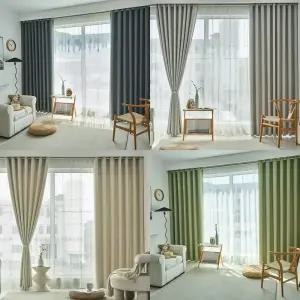 홈앤창 신상 에메랄드 암막커튼 2장/거실 안방 창문용 아일렛커튼