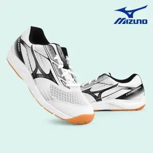 미즈노 탁구화 인도어화 사이클론 스피드 5 화이트 블랙