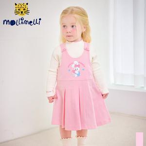 [몰리멜리] 래빗하트레이어드원피스세트