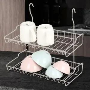 걸이형 2단랙 신형) 주방컵선반 싱크대 정리대 거치대 다용도선반 행주걸이