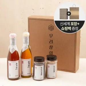 [우리농산] [2/11일 자정 주문마감] [포장+쇼핑백] 우리상회 국내산 감사선물세트 4종 참기름 300ml + ...