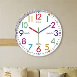 학습 시계 거실 컬러풀 벽시계 장식 숫자 학교 교실 교육용 숫자표시