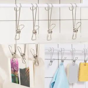스테인리스 만능 집게 고리형 주방용품 10개 1세트/선반/걸이/강력/다용도/넥타이/청소/도구/문서/고정