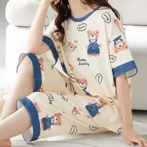 멜빵곰 여성 여름잠옷 7부세트 밴딩 홈웨어 파자마
