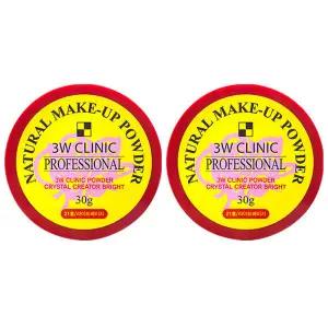 3W 내추럴 파우더 30gx2개 (21호 라이트베이지) /빨간 통/메이크업