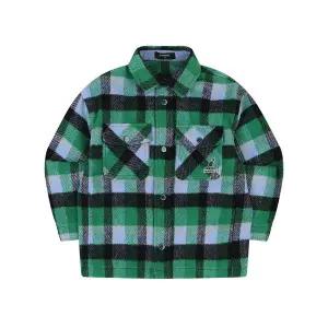 [캉골키즈](마산점)오버핏 울 체크 셔켓 RD 0203 그린 (ARDCSH02030GN)