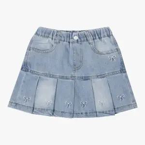 [신디키즈] 리본자수 플리츠 데님 스커트 CIWH25801_7358