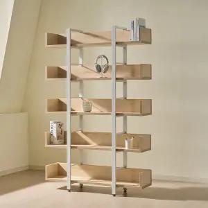 [티에스퍼니처]TS-15 철제 책장 5단 서재 1200 가림막책장