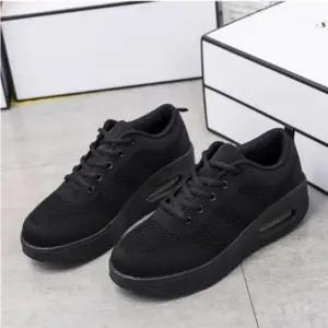 여성용 통기성 쿠셔닝 키높이 스니커즈