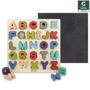 톡톡 알파벳 원목퍼즐 영어 대문자+자석판 세트 유아 영어기초 ABC 학습 엄마표 가베