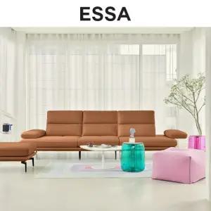 마제티 3.5인 스윙기능 프라우 소가죽 소파+스툴