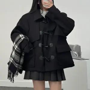 [러블리] 빅카라 모직 떡볶이 숏 코트 2컬러