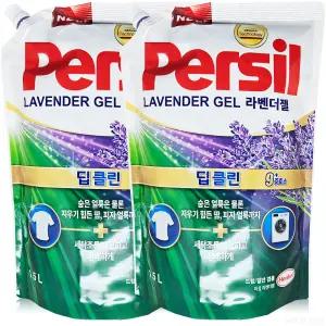 퍼실 딥클린 파워젤 라벤더 듀얼 액체세탁세제 리필 겸용 1.5L 2개