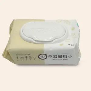 건강을 담은 오곡추출 엠보싱 물티슈 캡형 100매 10팩 크리넥스 초등학교물티슈 캡형물티슈