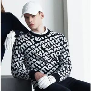 [레노마골프]0 레노마 골프 남성 겨울 RENOMA 로고 방풍 보온 라운드넥 니트 스웨터 N4207