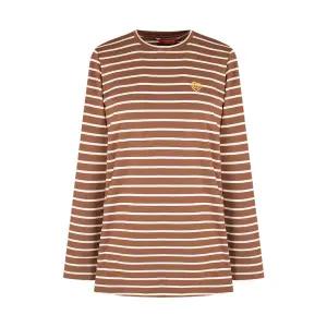 [크로커다일레이디] 크로커다일레이디 아트웍 포인트 스트라이프 라운드 티셔츠CLCWTS906