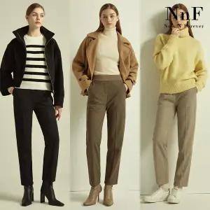 NnF 여성 기모 헤링본 밴딩 팬츠