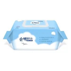 다용도 순백 물티슈 캡형 100매 20팩