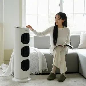 HAAN 즉각발열 저소음 공기청정 헤파필터 개별난방 3구 무드등 온풍기/사무실 가정용온풍기 타워팬온풍기