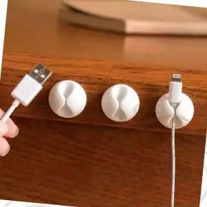 케이블정리홀더 책상 전선고정 원형 접착식 선정리 화이트 미니멀 홈오피스 데스크 정리용품
