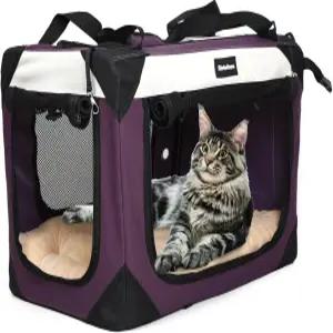 시블포스 대형 고양이 캐리어 접이식 반려견 여행용 상자 미니 소프트 사이드 반려동물 실내외용 슈퍼 웜