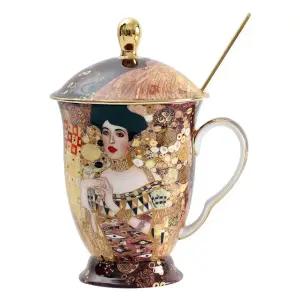 머그잔(4종) 커피잔 명화 4종 엔틱 찻잔 머그컵 4종세트 뚜껑