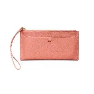 지퍼 카드 장지갑 여성 얇은 가방 지갑 핑크 (WFK439X)
