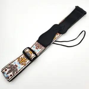 기타어깨끈 자수문양 현악기 스트랩 줄 화이트 (WFJPWCS)