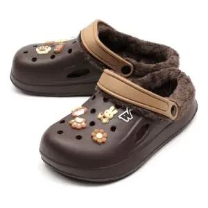 샌들 털실내화 털 실내화 폭 브라운 겨울 택1 (WFJQWUX)