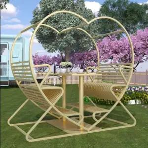 하트 벤치 포토존 의자 카페 대형 조명 커플 정원