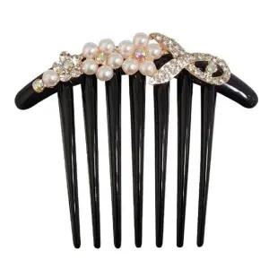 진주 올린머리 장식 빗핀 머리꽂이 진주꽃