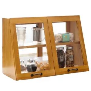 우드 디저트 쇼케이스 미니진열대 원목 선반장 유리진열장 인테리어 카페