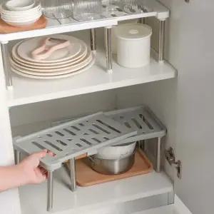 길이조절 주방 싱크대 하부장 그릇 선반 정리 정리대 접시정리 주방싱크대선반 접시정리대
