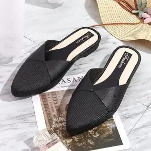 슬리퍼 플랫슈즈 뮬슬리퍼 뽀족코 여성블로퍼 실내화 (WFJSR0Z)