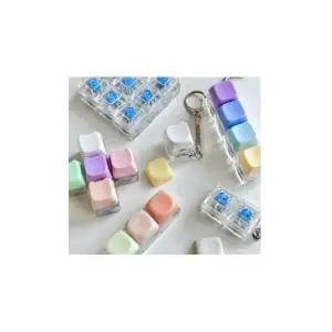 LED 청축 키링 키홀더 4구 키보드 딸깍이 키캡 클릭커