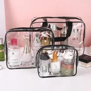 고품질 PVC 화장품 가방 비치백 여행용 투명 파우치 중 물놀 (WFKB6W5)