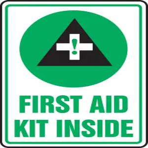응급처치 키트 인사이드 안전 표지판 Accu-ShieldTM 14 x 10 인치 (MFSD538XP) 장착