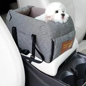 센터 콘솔 반려견 카시트 휴대용 반려동물 다목적 부스터 시트 부드러운 쿠션 안전벨트 조절 스트랩과 작은
