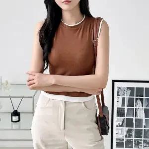 고품질 제닐 나시 SD 250727 레이어드 배색 뉴트럴 티 엣지 (WFKBOY1)