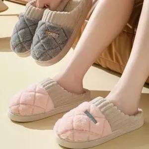남성 여성 겨울 실내 사무실 거실 털 슬리퍼 실내화 (WFKBB1V)