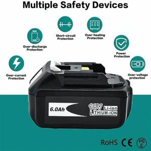 Makita Original LED 리튬 이온 배터리 18V 6.012.018.0Ah LXT BL1860B 충전식 전동 공구