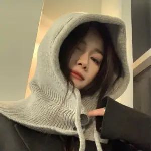 여성 겨울 니트 스웨터 후드 바라클라바 넥워머 토시