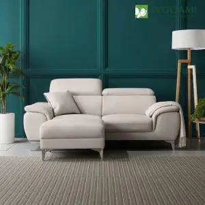 [리뷰이벤트]우아미가구 레브 3인용 무빙헤드레스트 가죽 소파+스툴 2color