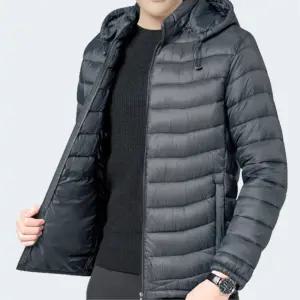 낚시활동 방한아우터 베이직컬러 후드달린 경량패딩/ 아빠선물 촌캉스룩 겨울데일리