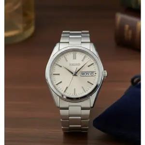 [세이코]남자 메탈시계 사파이어 글라스 쿼츠 심플디자인